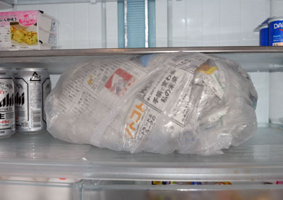 冷凍カニの冷蔵解凍